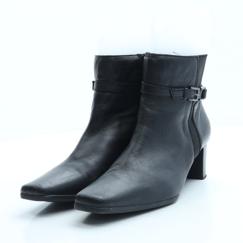 Soleflex Womens Black Leather Bootie Boot UK 7 41