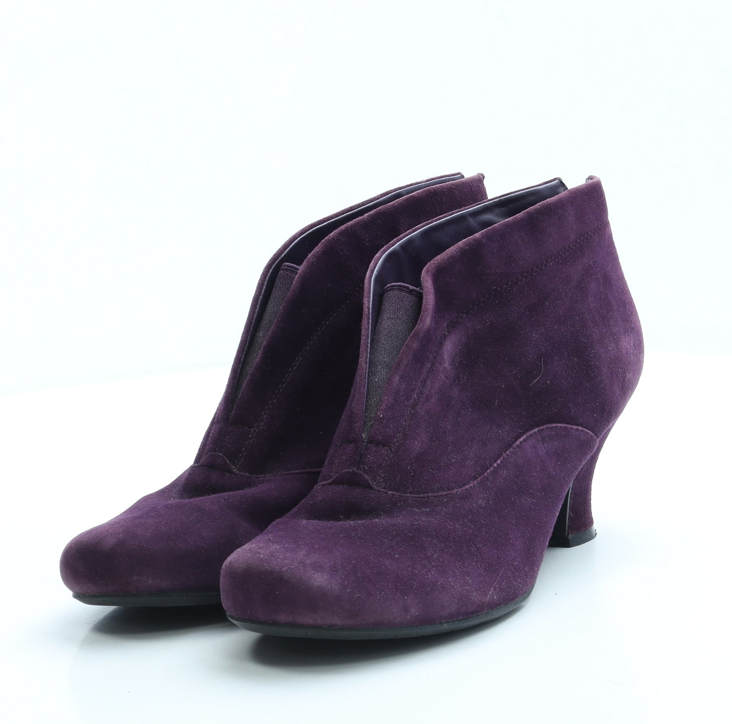Hotter Womens Purple Suede Bootie Boot UK 6