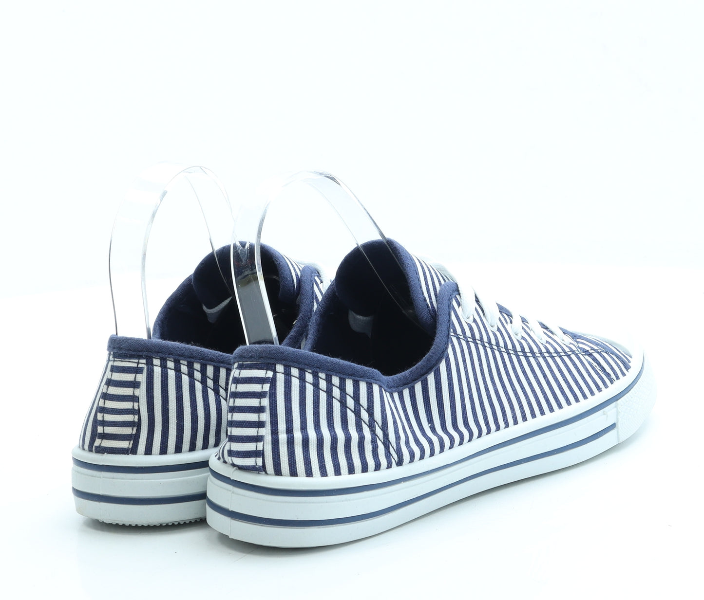 Be You Womens Blue Striped Fabric Trainer UK 6 39
