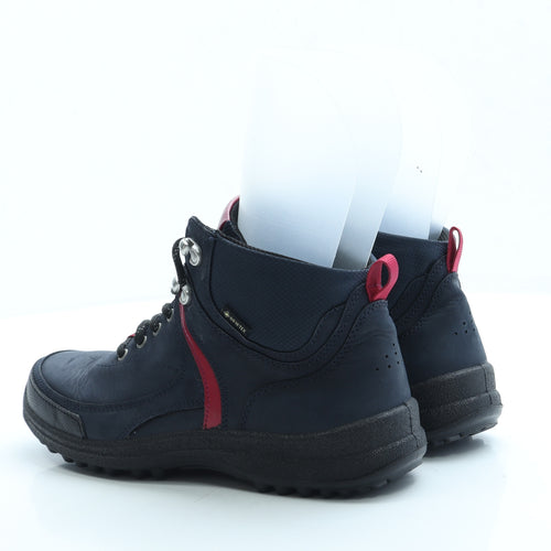 Hotter Womens Blue Polyester Combat Boot UK 6 - Walking