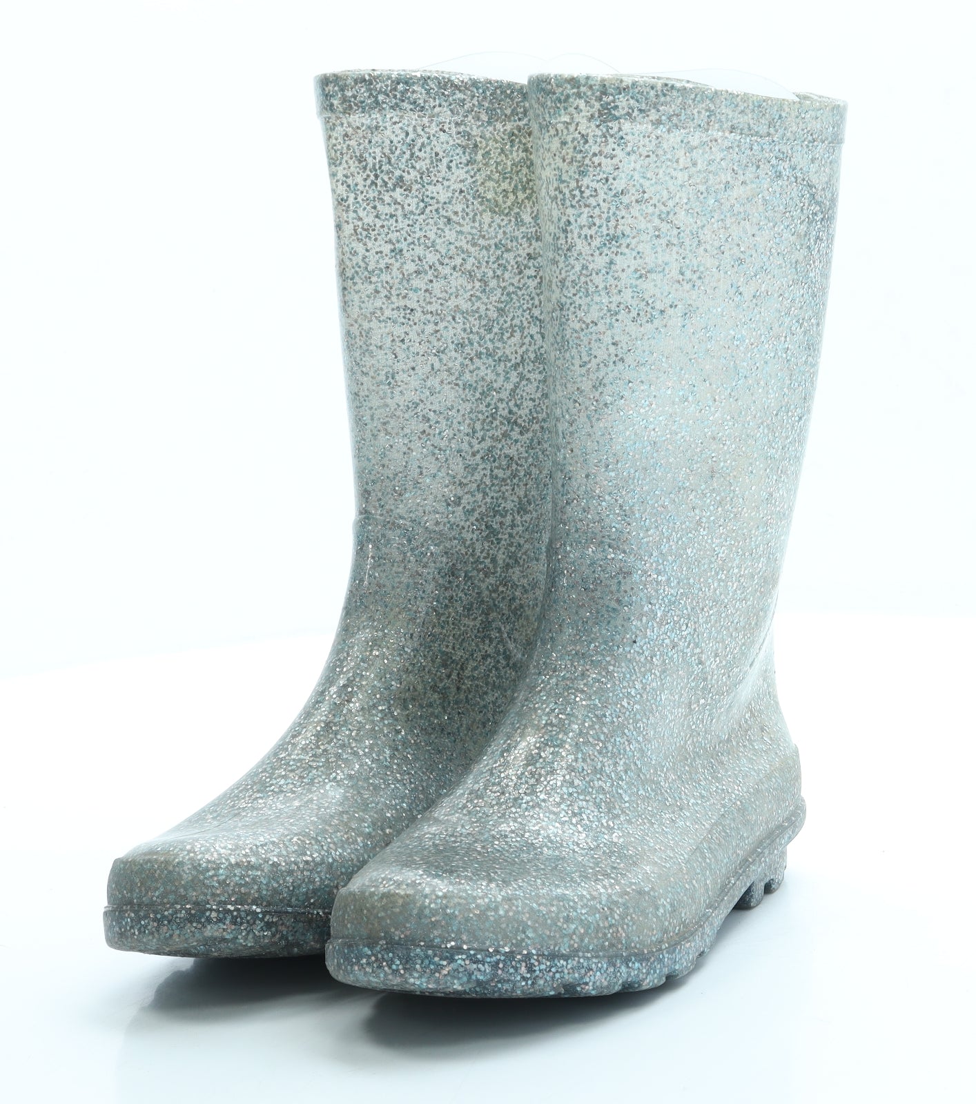 Welligogs Girls Silver Rubber Wellies Boot UK 1