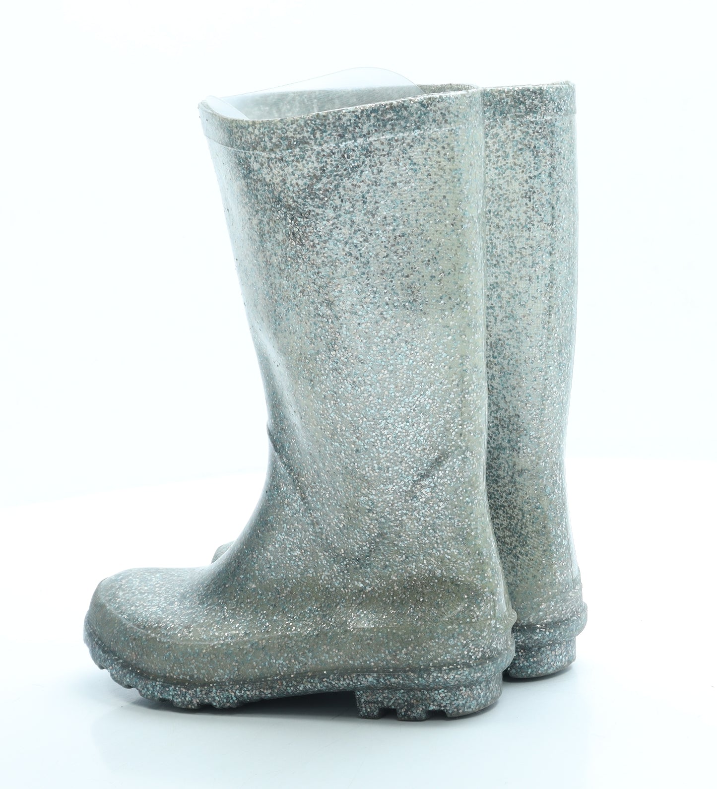 Welligogs Girls Silver Rubber Wellies Boot UK 1