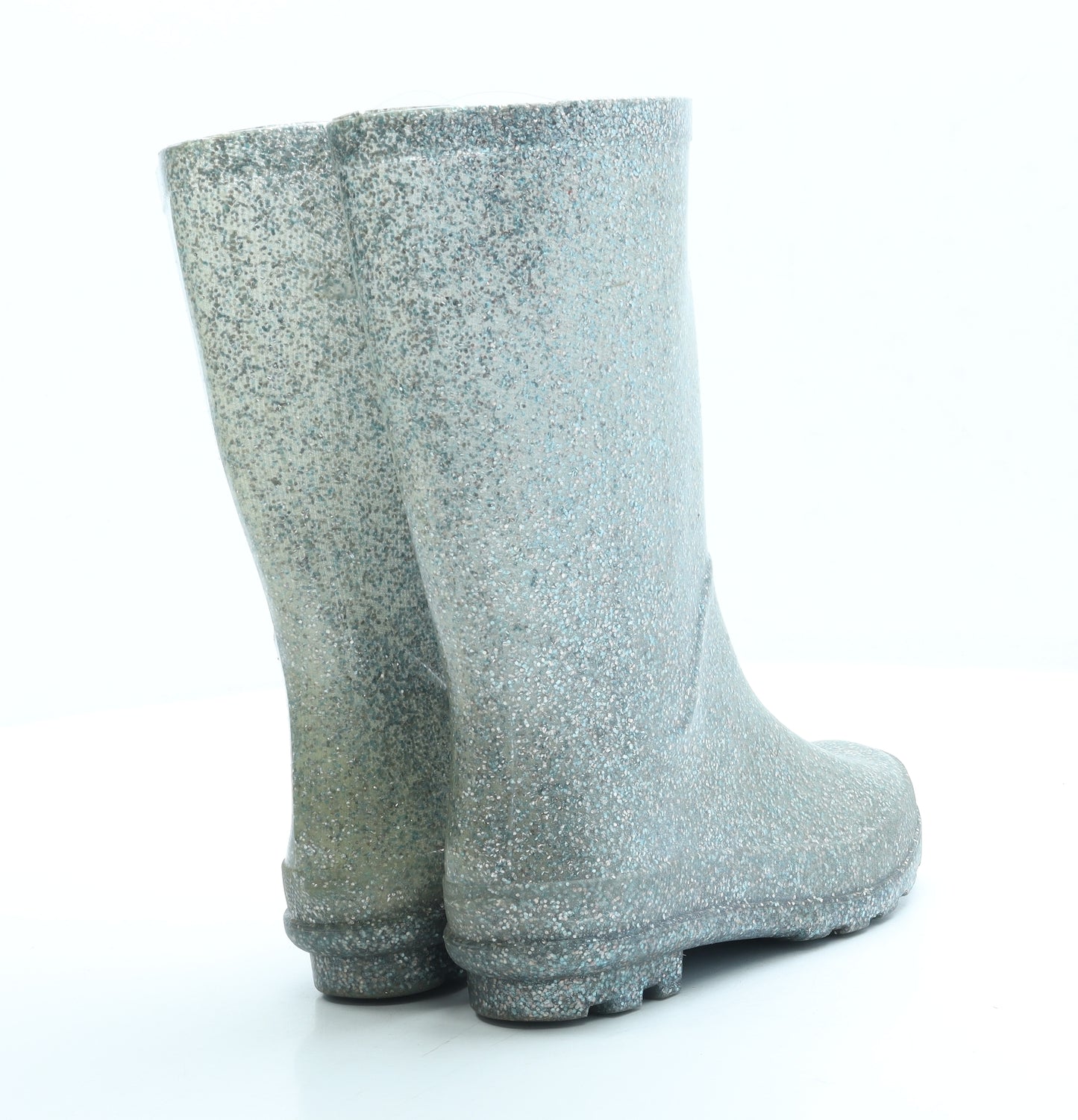 Welligogs Girls Silver Rubber Wellies Boot UK 1