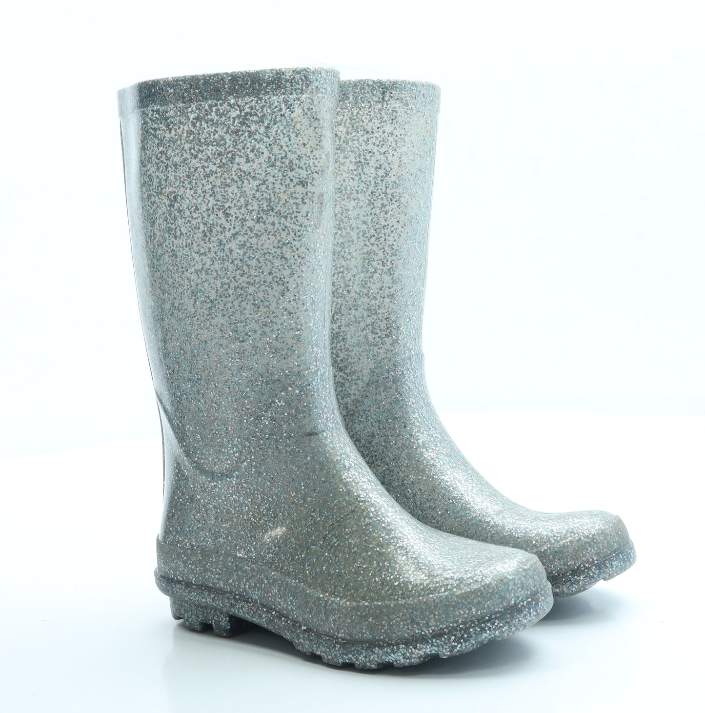 Welligogs Girls Silver Rubber Wellies Boot UK 1