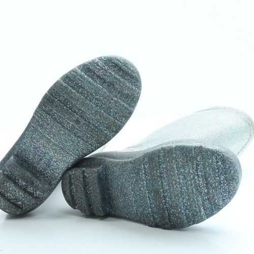 Welligogs Girls Silver Rubber Wellies Boot UK 1