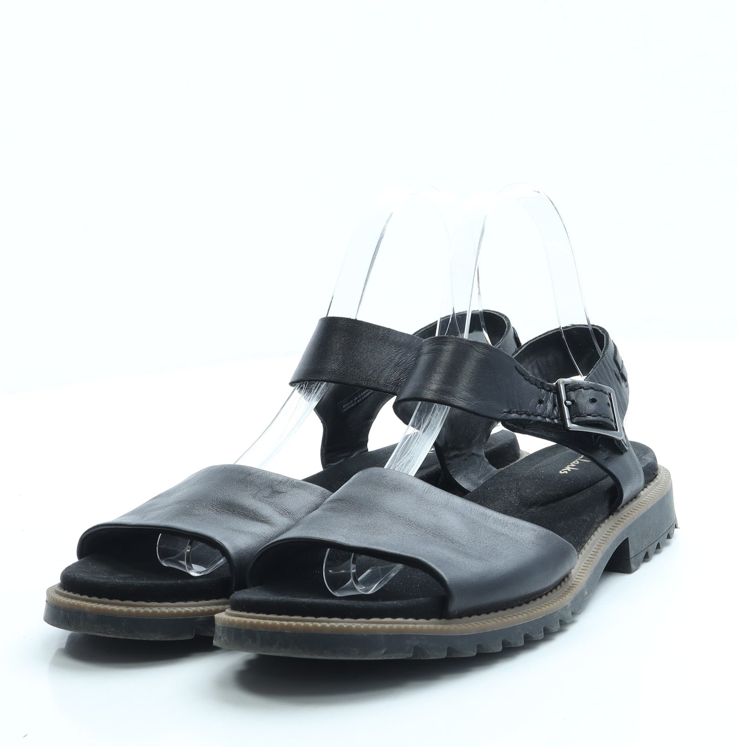 Clarks Womens Black Leather Strappy Sandal UK 5 38