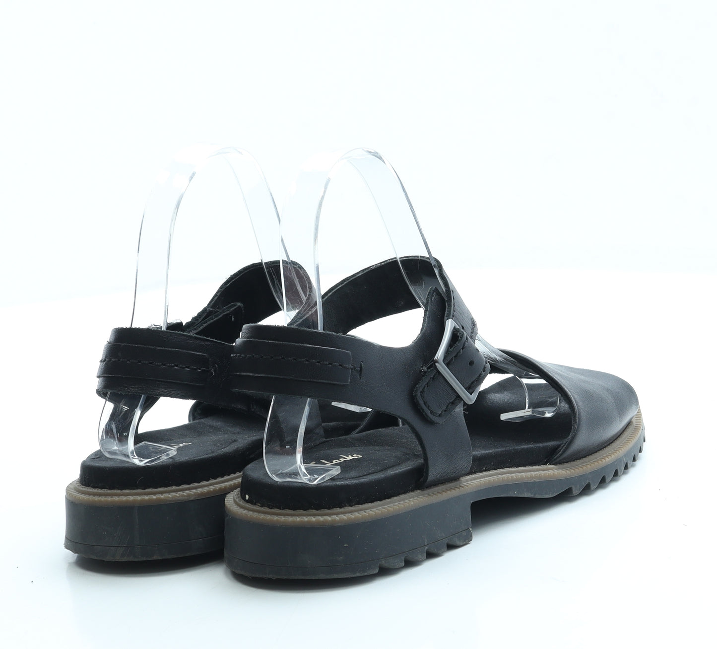 Clarks Womens Black Leather Strappy Sandal UK 5 38