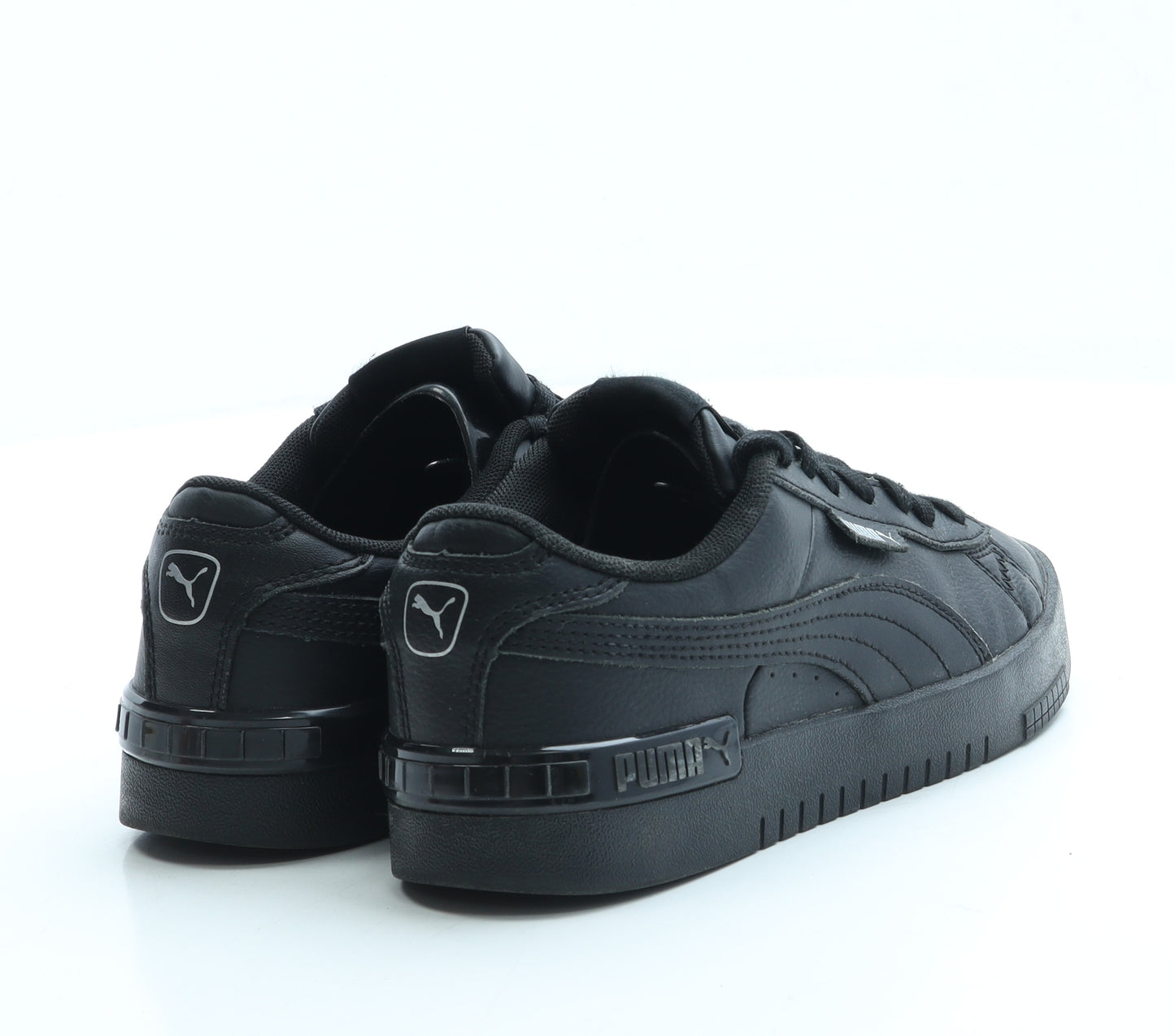 PUMA Boys Black Leather Trainer UK 3 35.5
