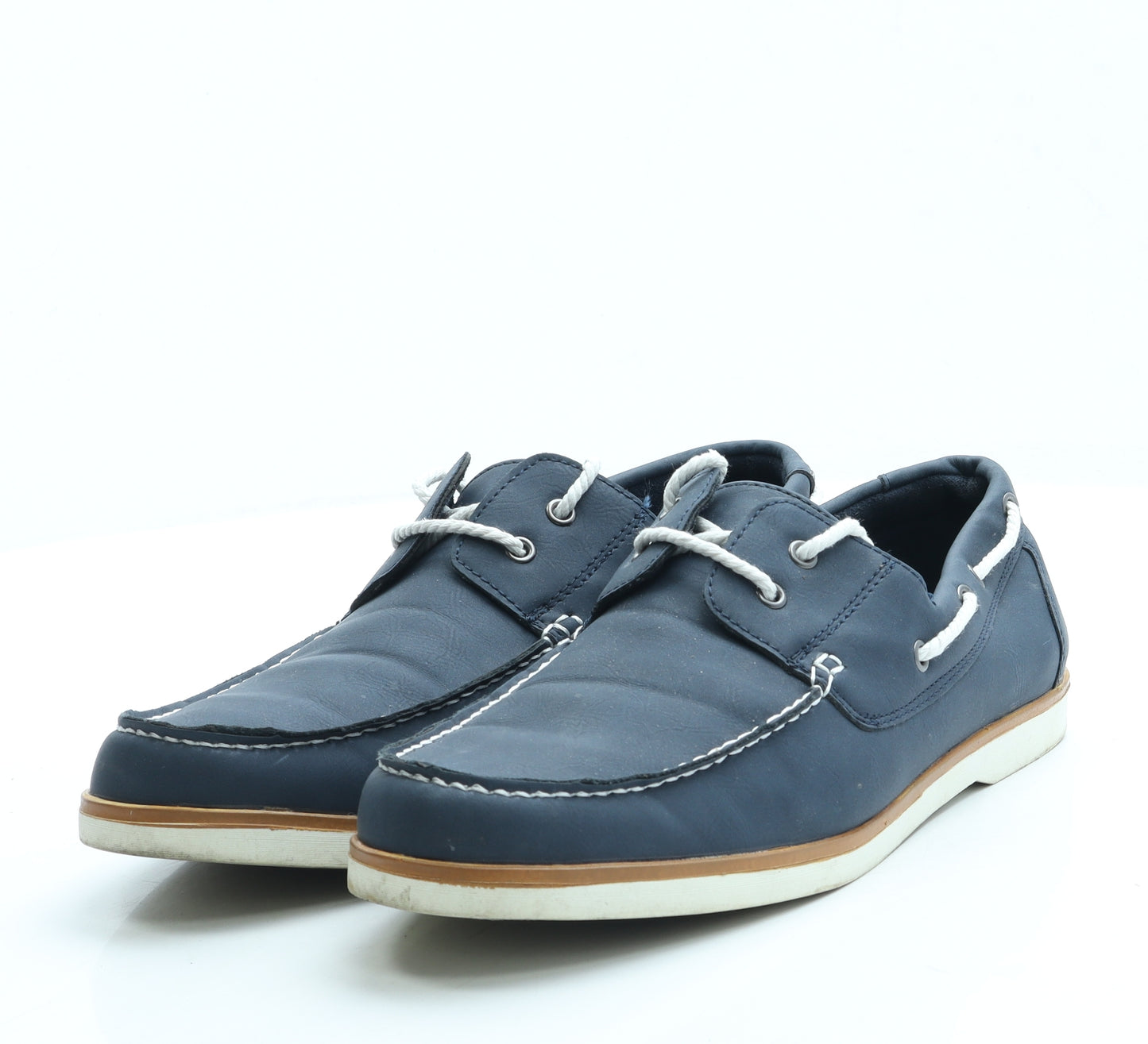 Studio Mens Blue Leather Boat Shoe Casual UK 8 42