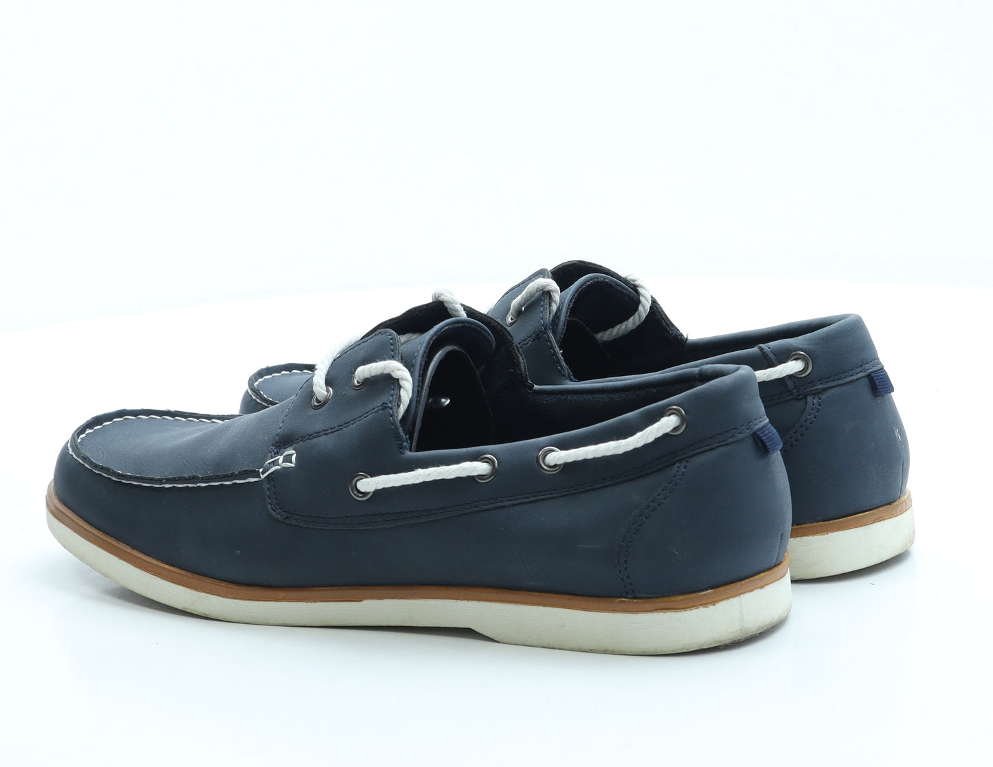 Studio Mens Blue Leather Boat Shoe Casual UK 8 42