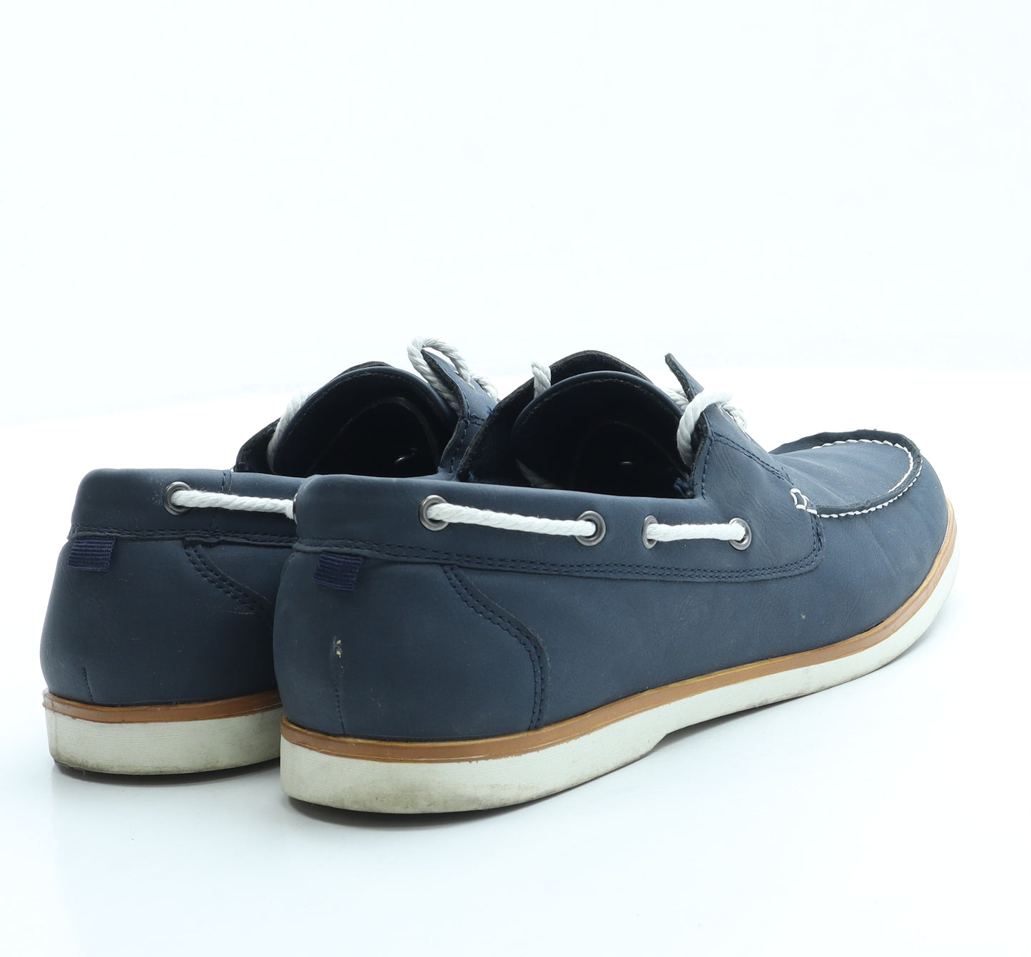 Studio Mens Blue Leather Boat Shoe Casual UK 8 42