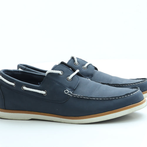 Studio Mens Blue Leather Boat Shoe Casual UK 8 42