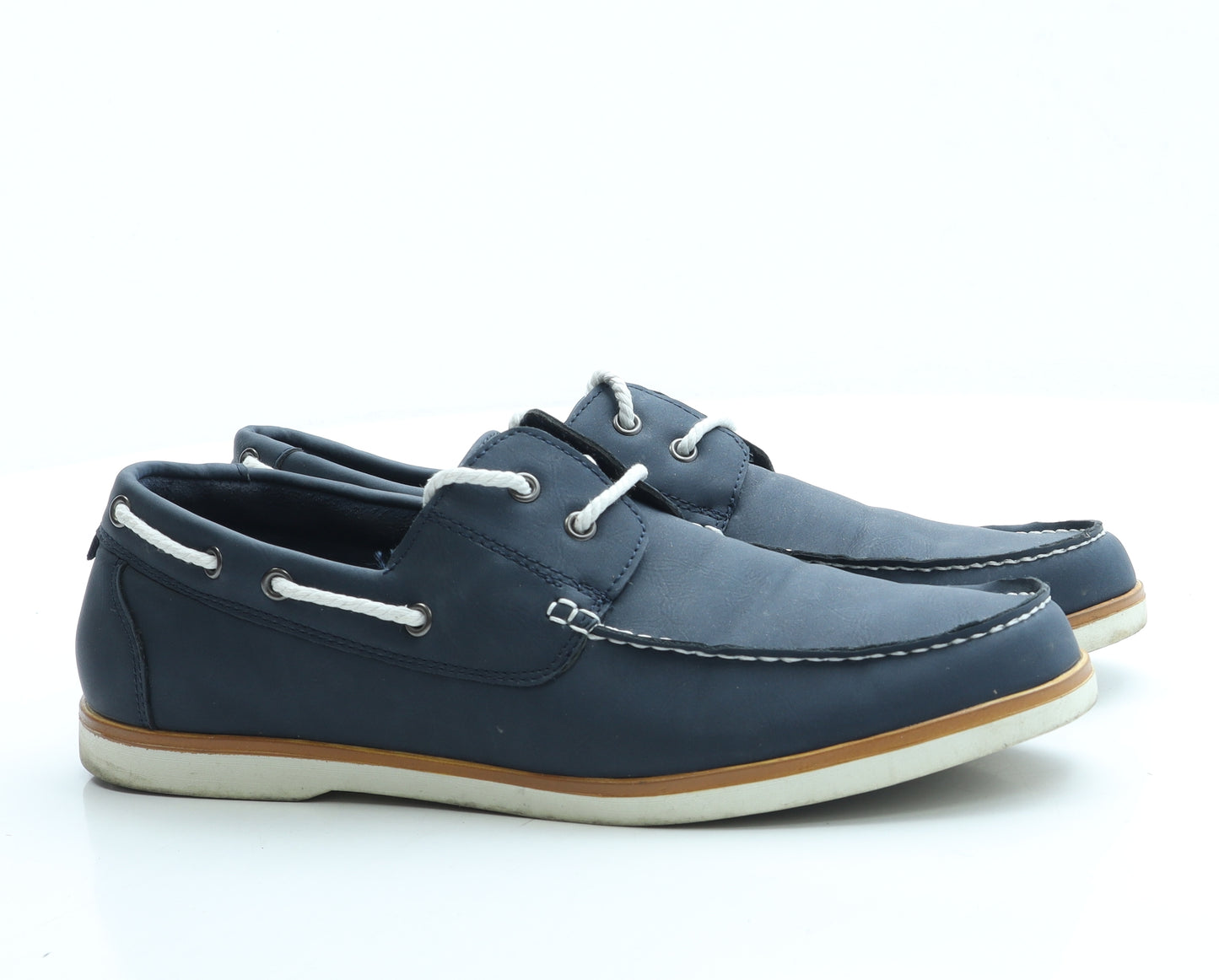 Studio Mens Blue Leather Boat Shoe Casual UK 8 42