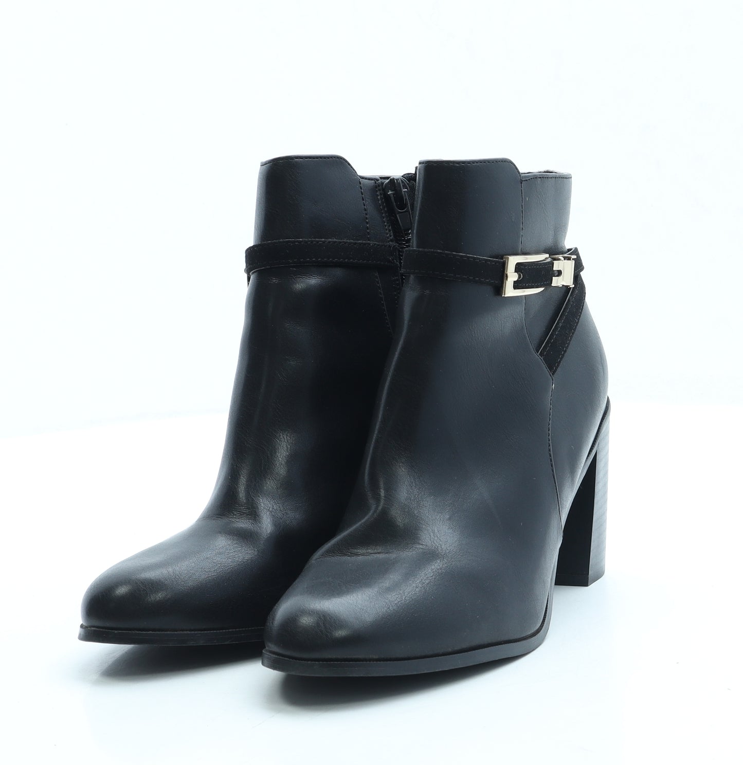 Dunnes Womens Black Leather Bootie Boot UK 4 37