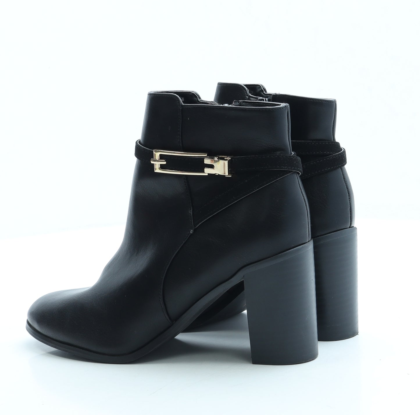 Dunnes Womens Black Leather Bootie Boot UK 4 37