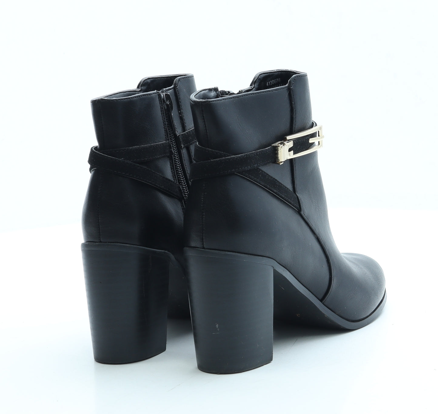 Dunnes Womens Black Leather Bootie Boot UK 4 37
