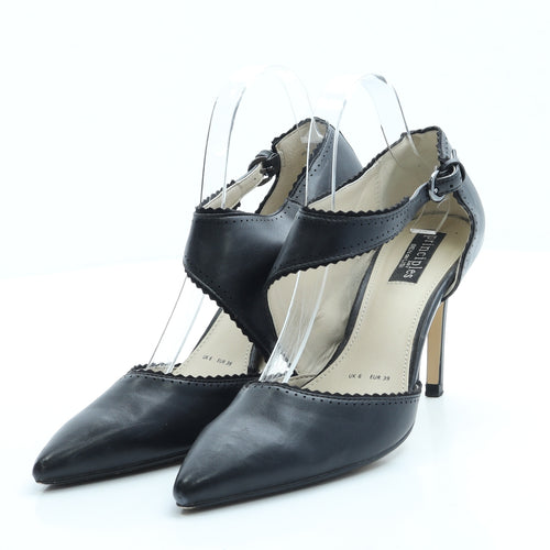 Principles Womens Black Leather Court Heel UK 6 39