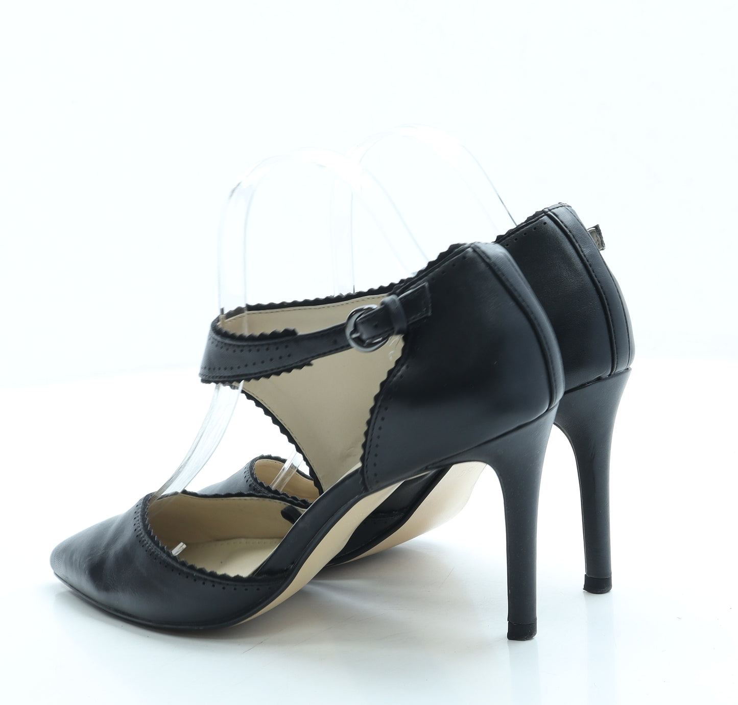 Principles Womens Black Leather Court Heel UK 6 39