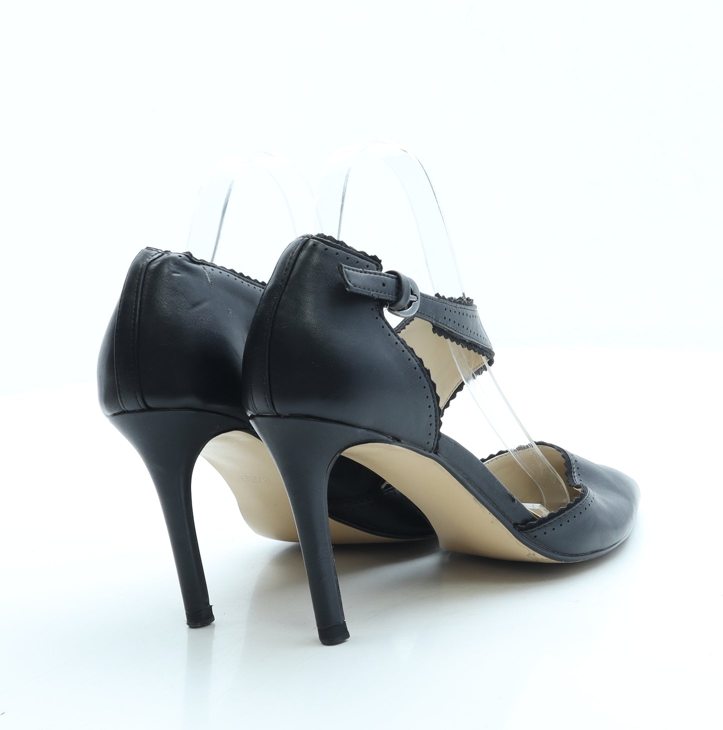 Principles Womens Black Leather Court Heel UK 6 39