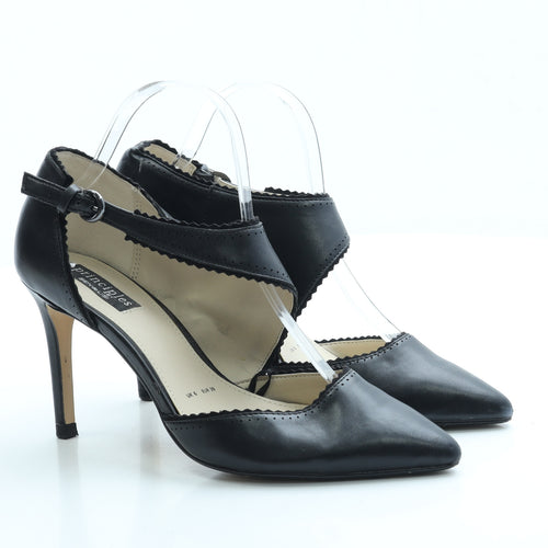 Principles Womens Black Leather Court Heel UK 6 39