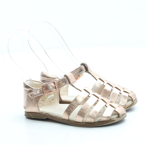 NEXT Girls Gold Leather Fisherman Sandal UK 7 - Metallic