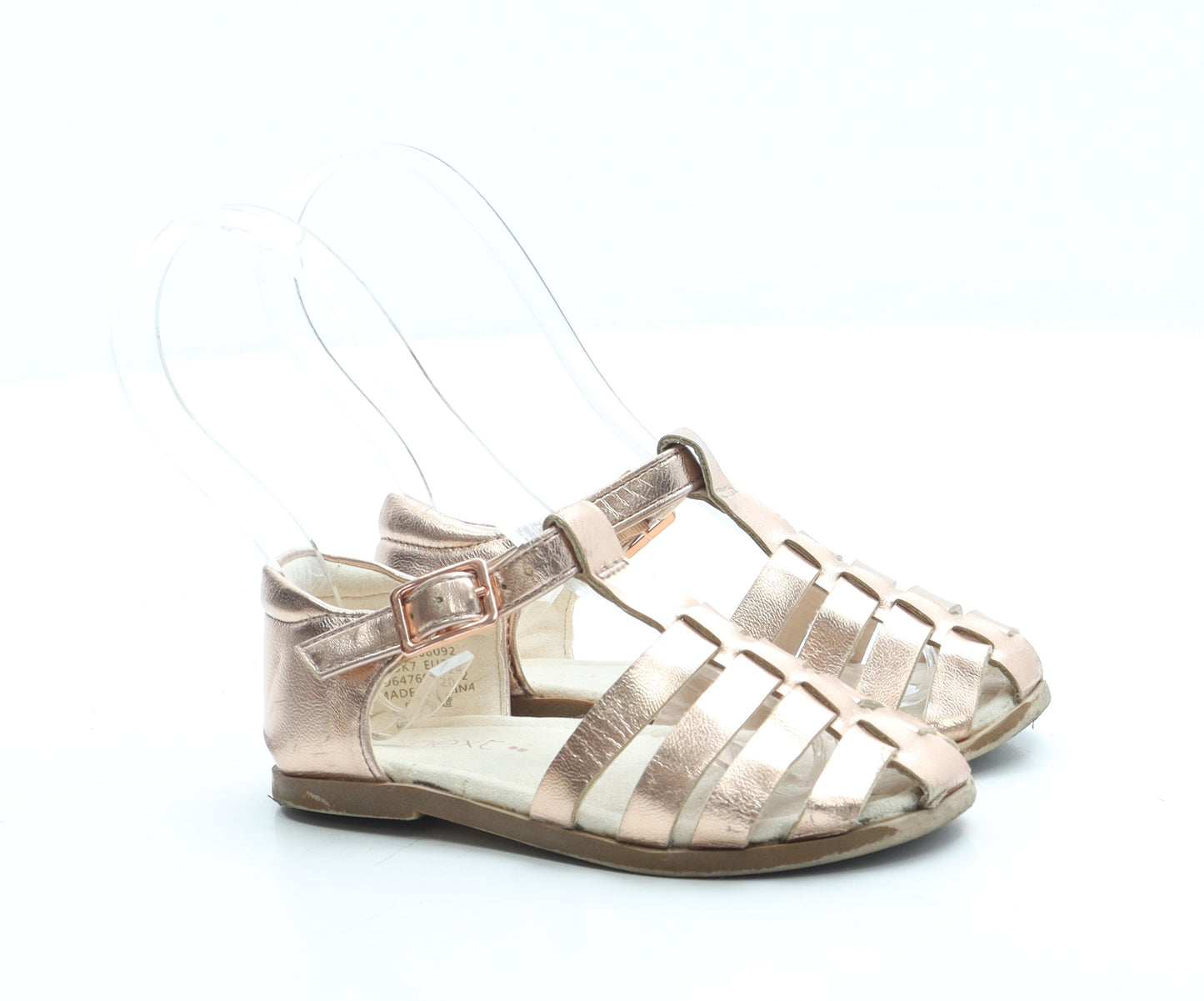 NEXT Girls Gold Leather Fisherman Sandal UK 7 - Metallic