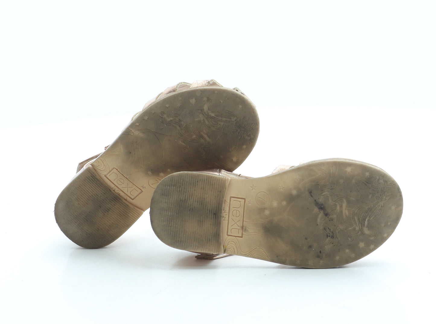 NEXT Girls Gold Leather Fisherman Sandal UK 7 - Metallic