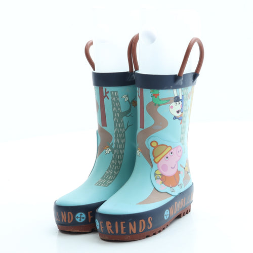 George Boys Blue Rubber Wellies Boot UK 3 19 - Peppa Pig