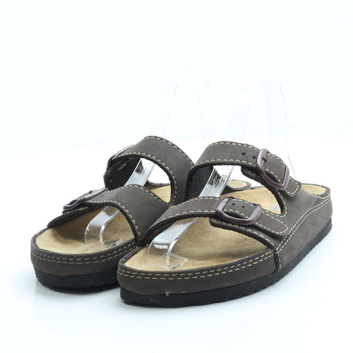 Preworn Womens Brown Leather Slip On Sandal UK 5 38