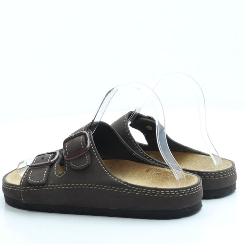 Preworn Womens Brown Leather Slip On Sandal UK 5 38