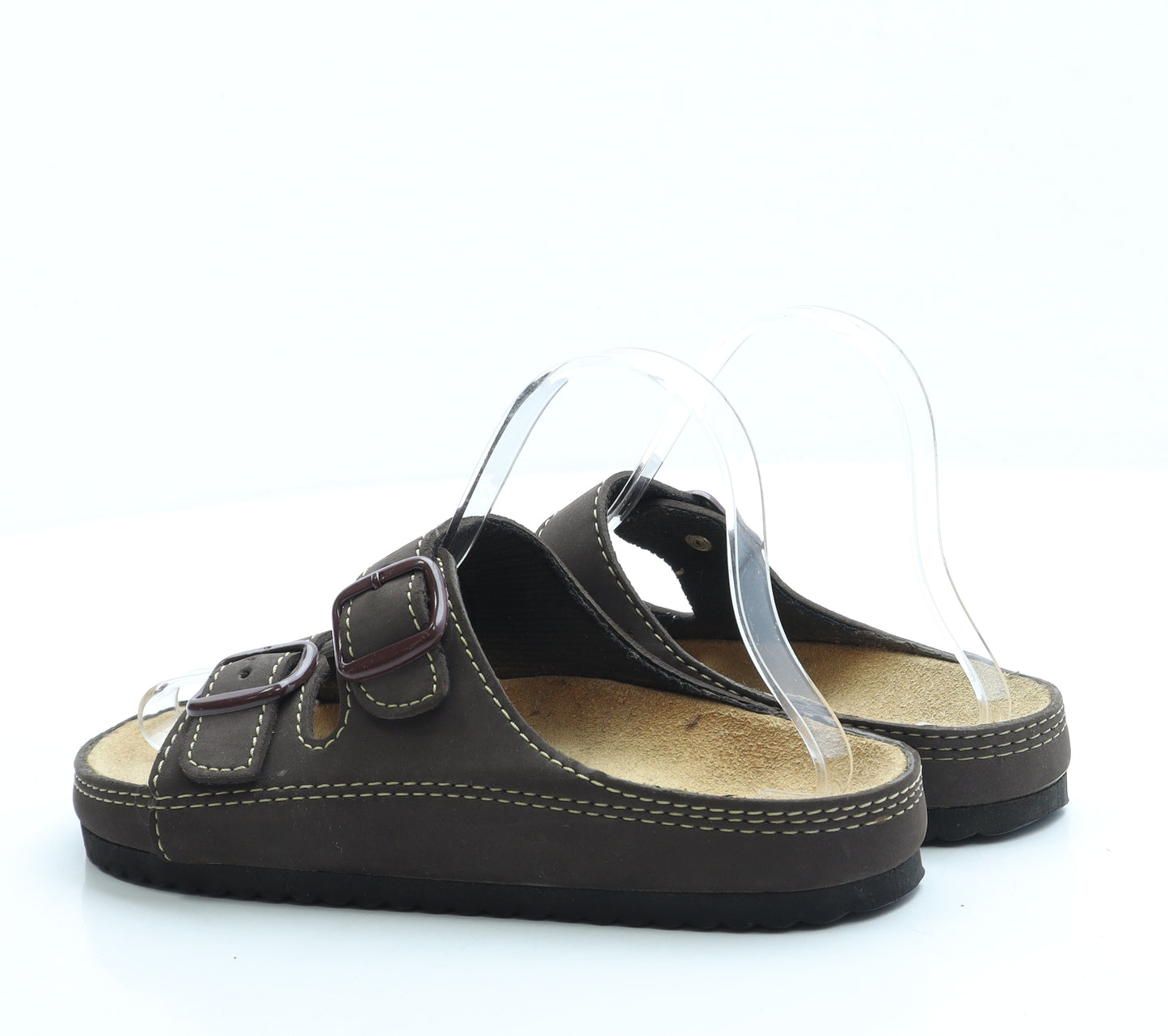 Preworn Womens Brown Leather Slip On Sandal UK 5 38