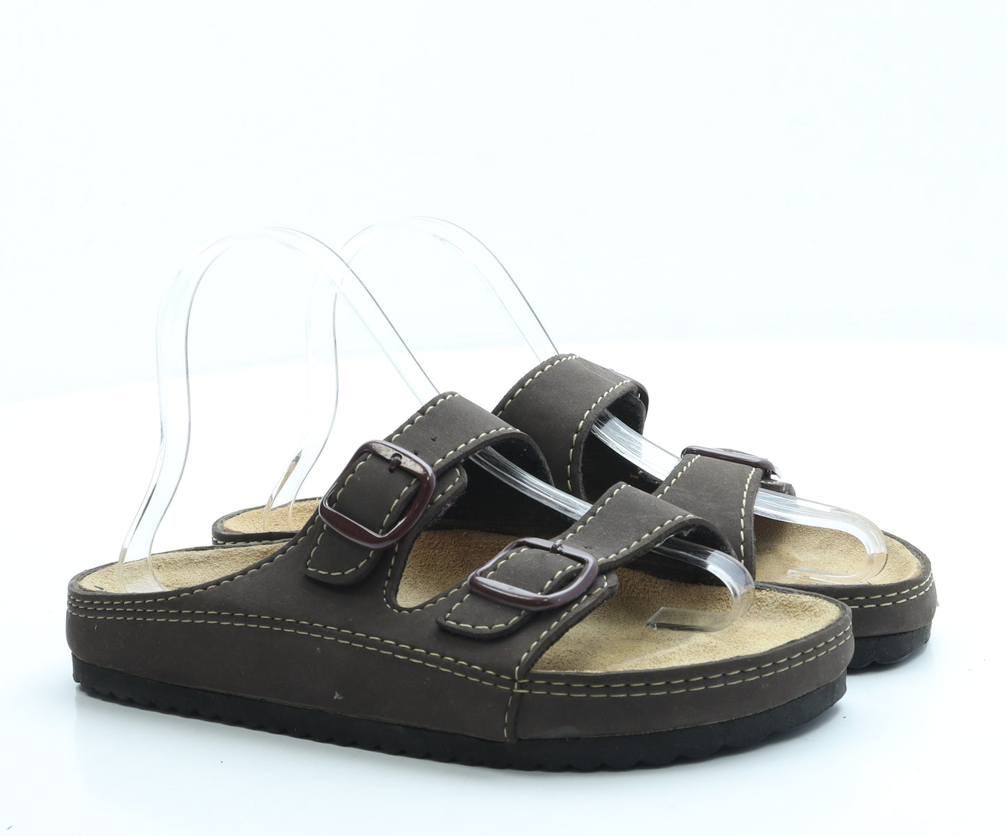 Preworn Womens Brown Leather Slip On Sandal UK 5 38