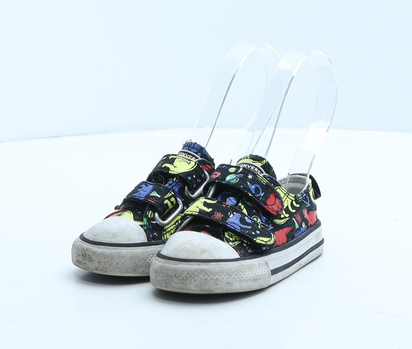 Converse Boys Black Geometric Fabric Trainer UK 5 21 - Dinosaurs & Planets