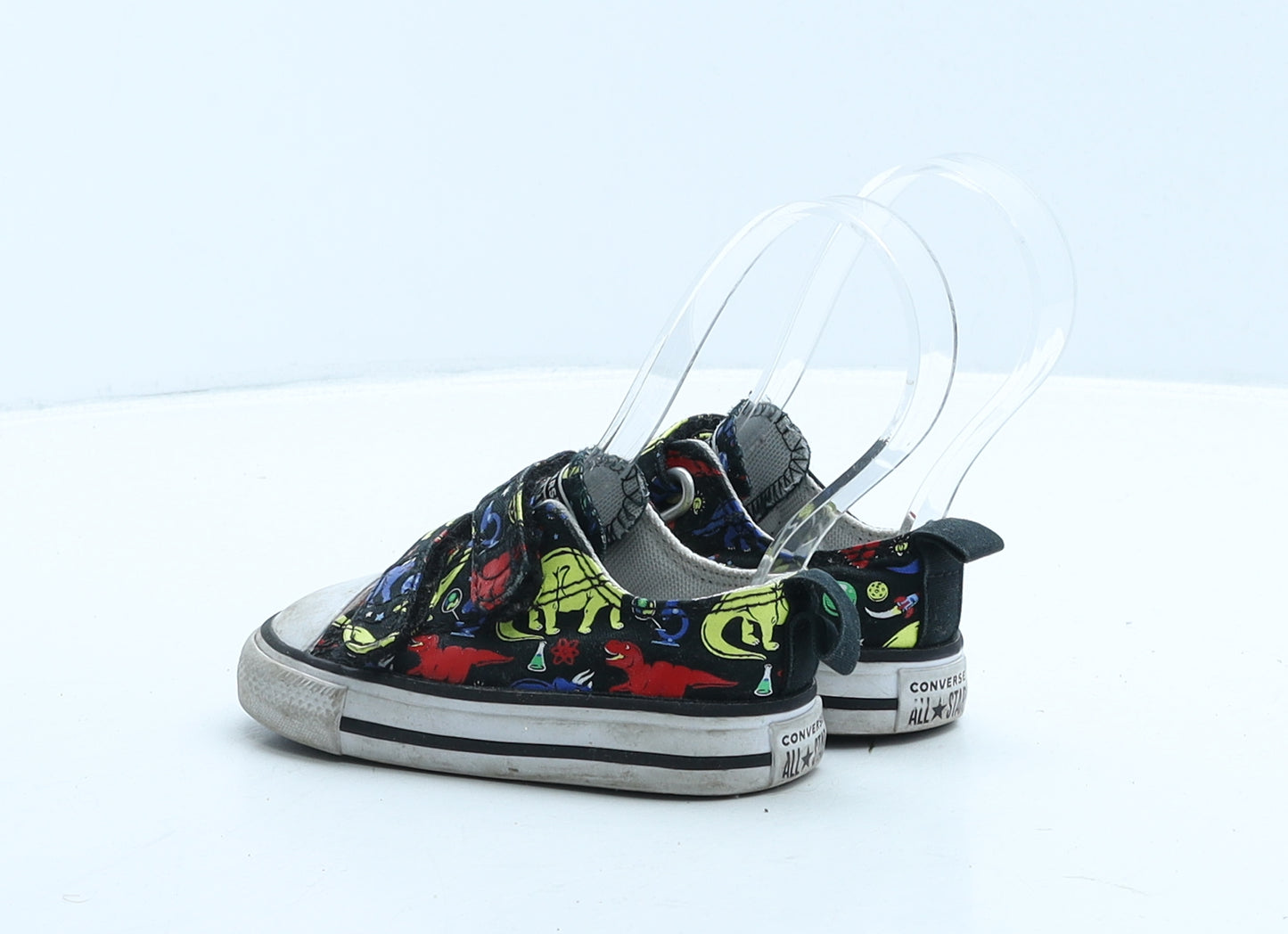 Converse Boys Black Geometric Fabric Trainer UK 5 21 - Dinosaurs & Planets
