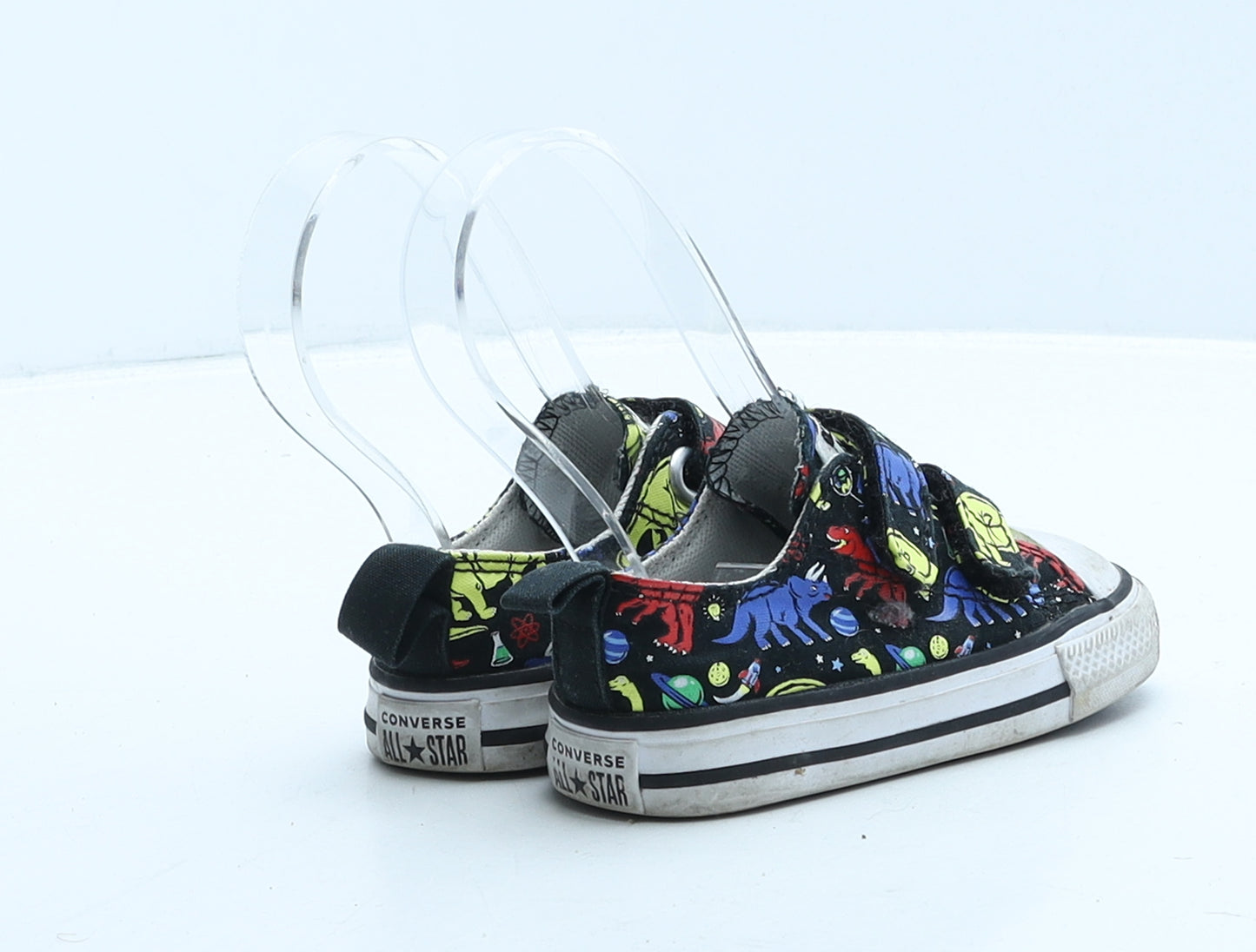 Converse Boys Black Geometric Fabric Trainer UK 5 21 - Dinosaurs & Planets
