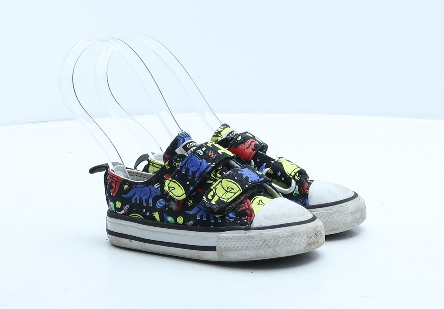 Converse Boys Black Geometric Fabric Trainer UK 5 21 - Dinosaurs & Planets