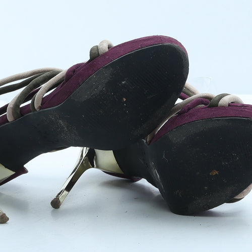 Atmosphere Womens Purple Colourblock Suede Strappy Heel UK 5 38