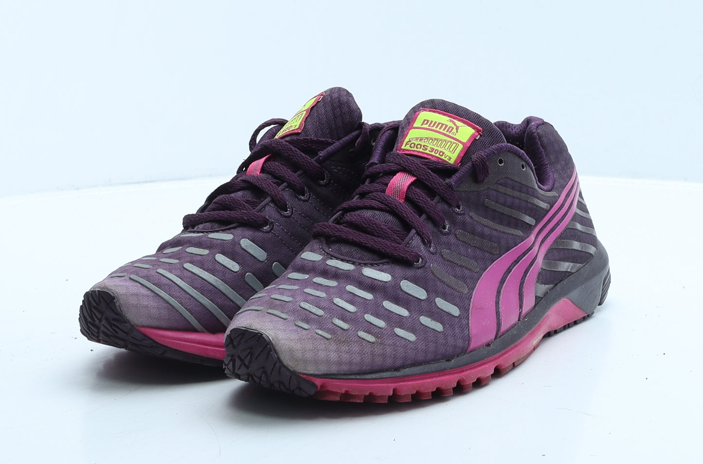 PUMA Womens Orange Geometric Polyester Trainer UK 6.5 40