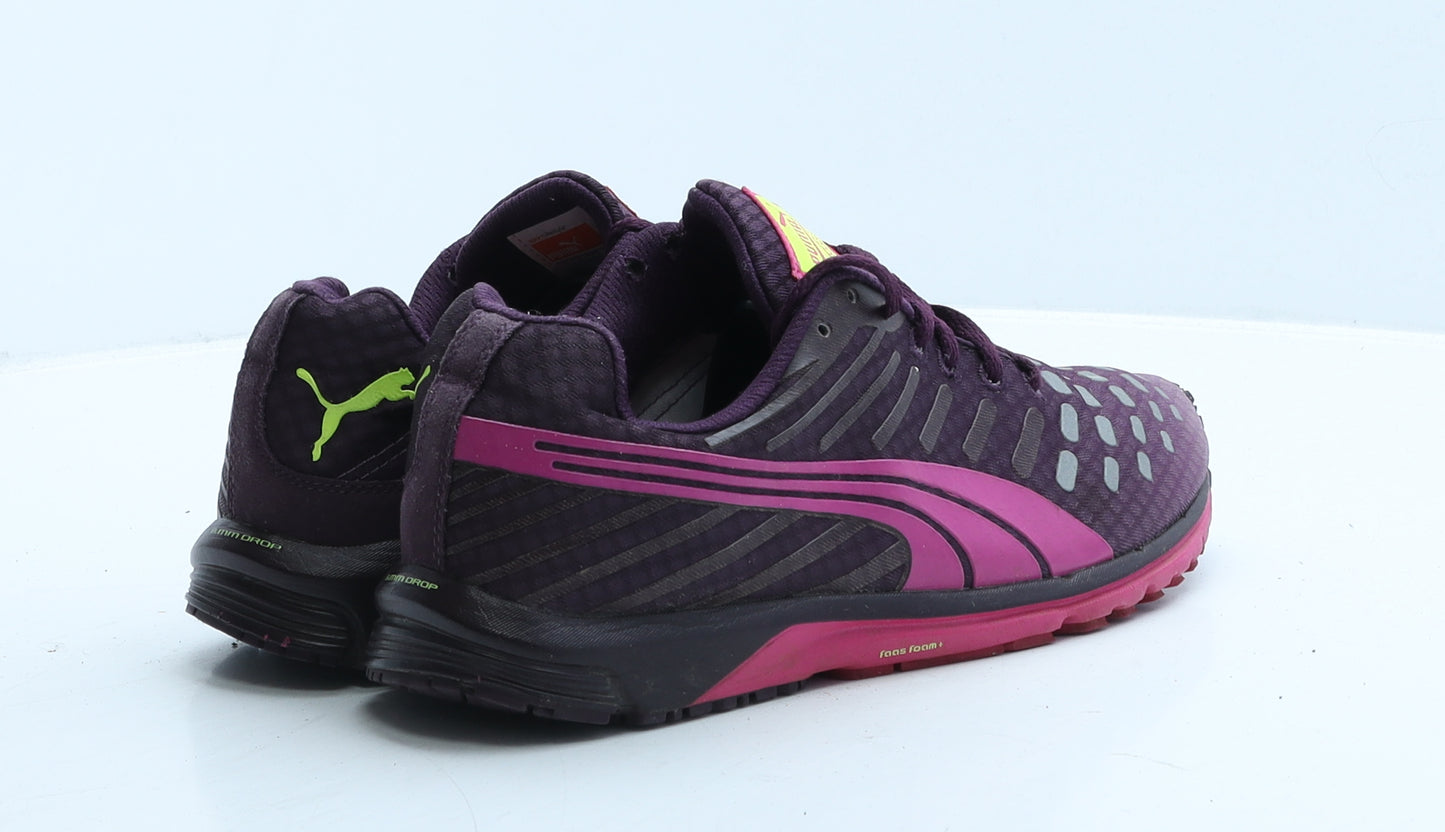 PUMA Womens Orange Geometric Polyester Trainer UK 6.5 40
