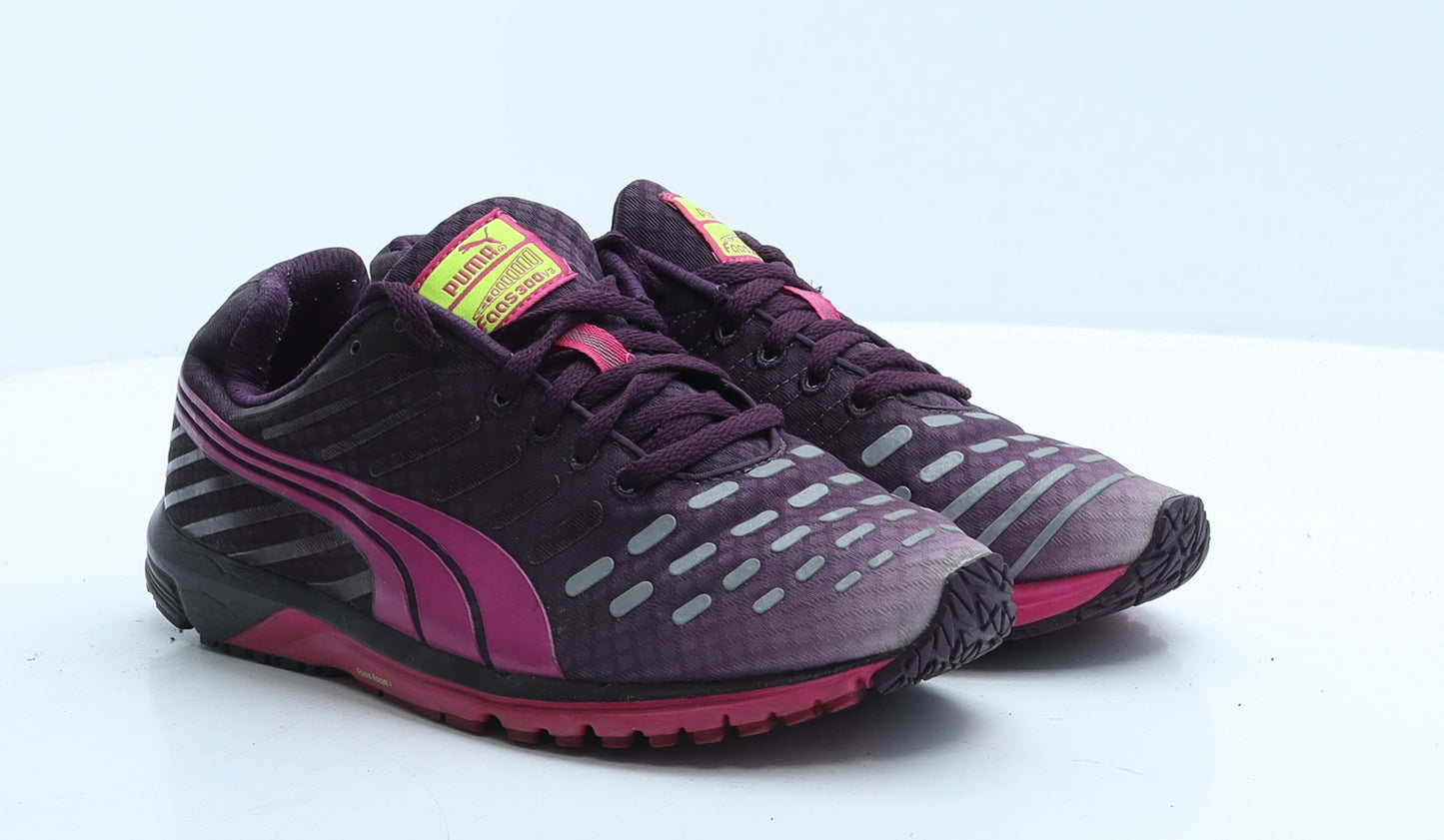 PUMA Womens Orange Geometric Polyester Trainer UK 6.5 40