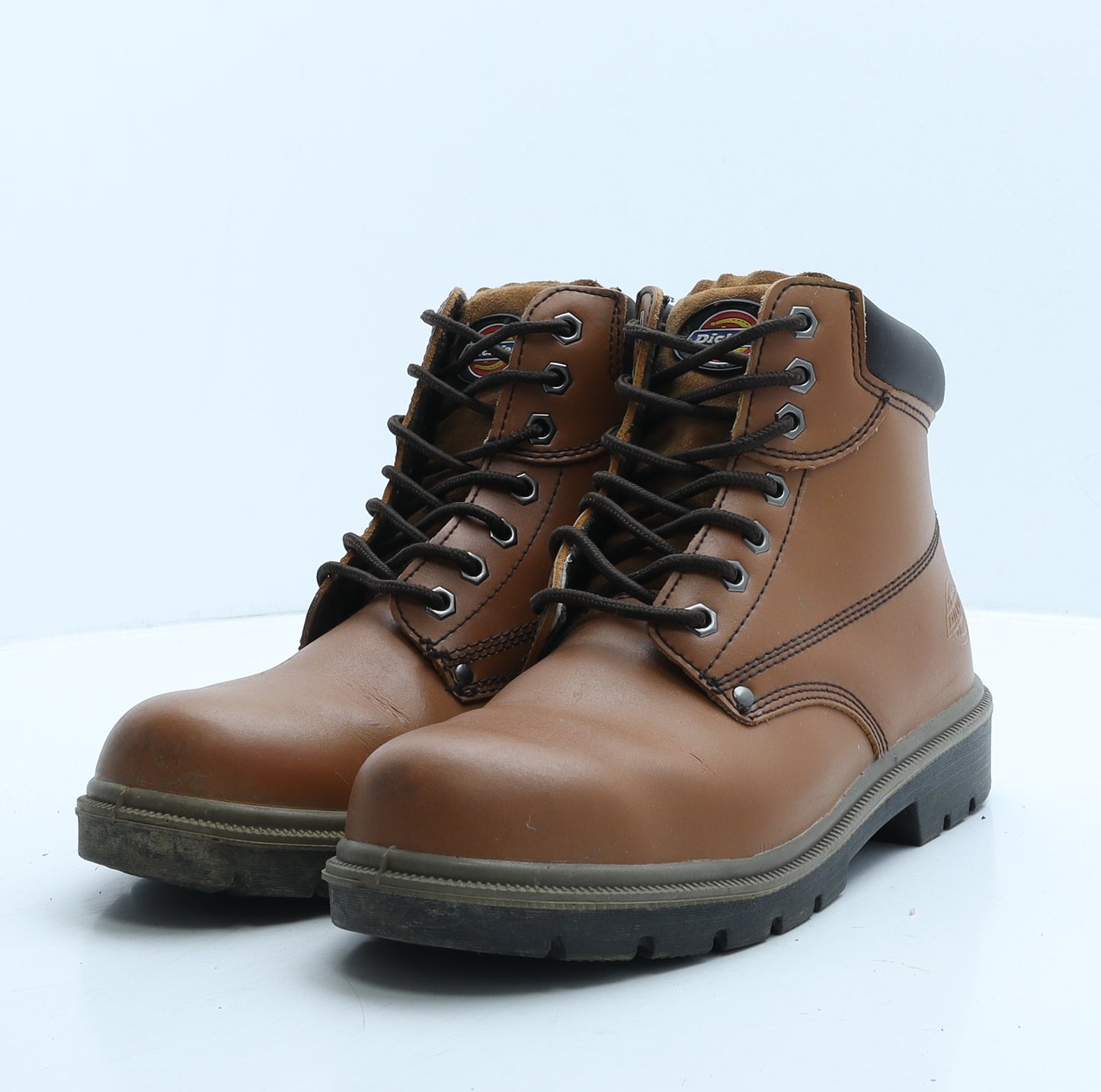 Dickies Mens Brown Leather Combat Boot UK 9 43 - Work Wear