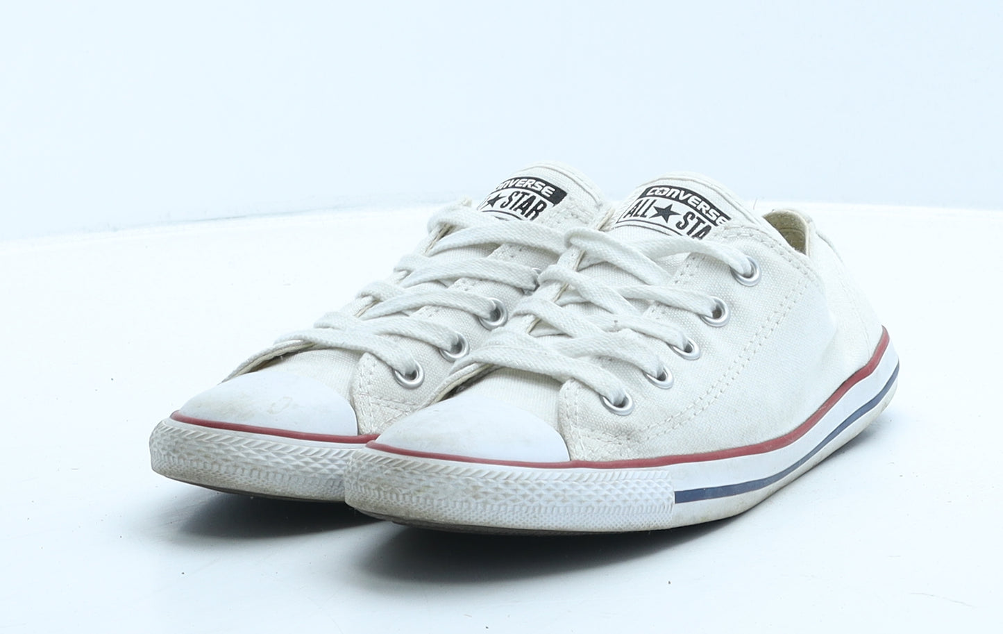 Converse Girls White Fabric Trainer UK 3 35.5
