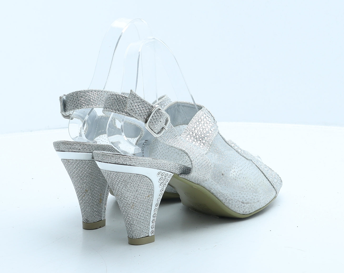 Ynez Womens Silver Polyester Slingback Heel UK 7 40