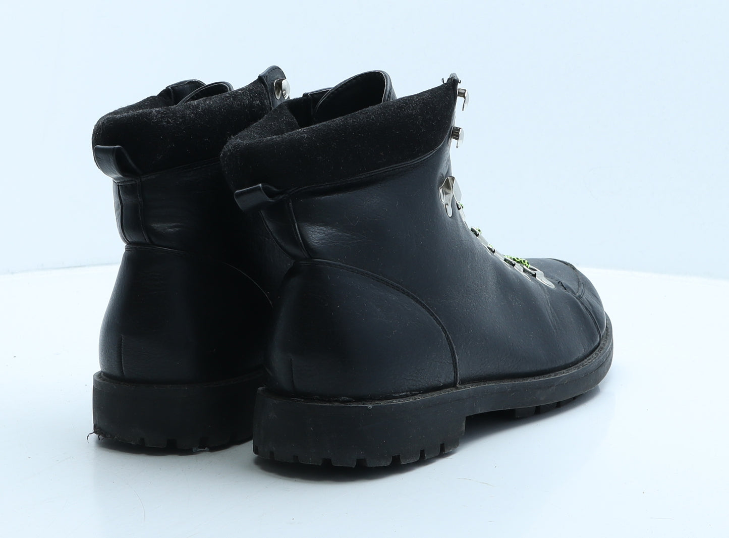 Truffle Man Mens Black Leather Combat Boot UK 8 42