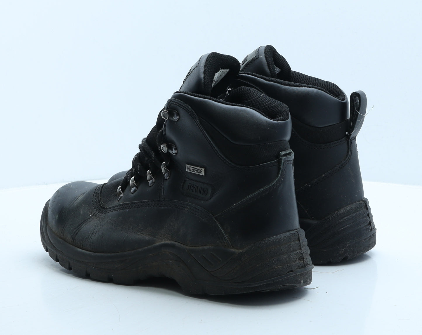 Sterling Mens Black Leather Combat Boot UK 8 - Work Wear