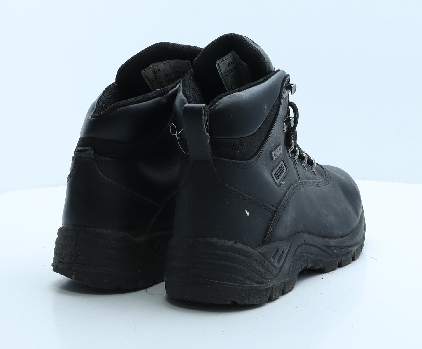Sterling Mens Black Leather Combat Boot UK 8 - Work Wear