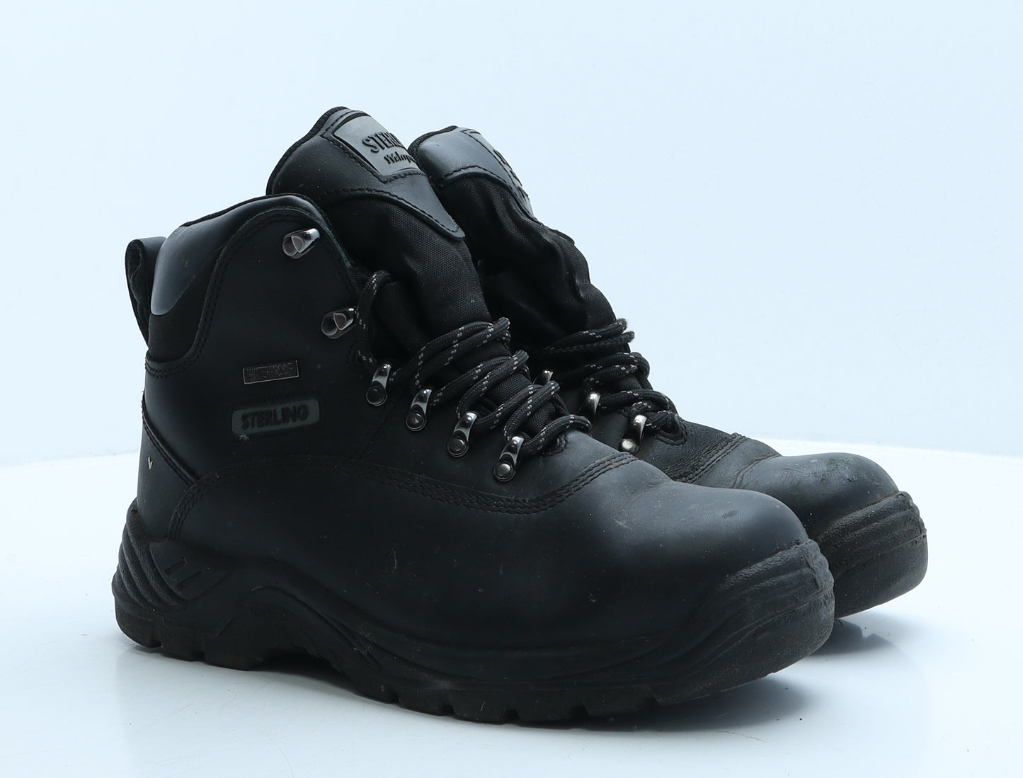 Sterling Mens Black Leather Combat Boot UK 8 - Work Wear
