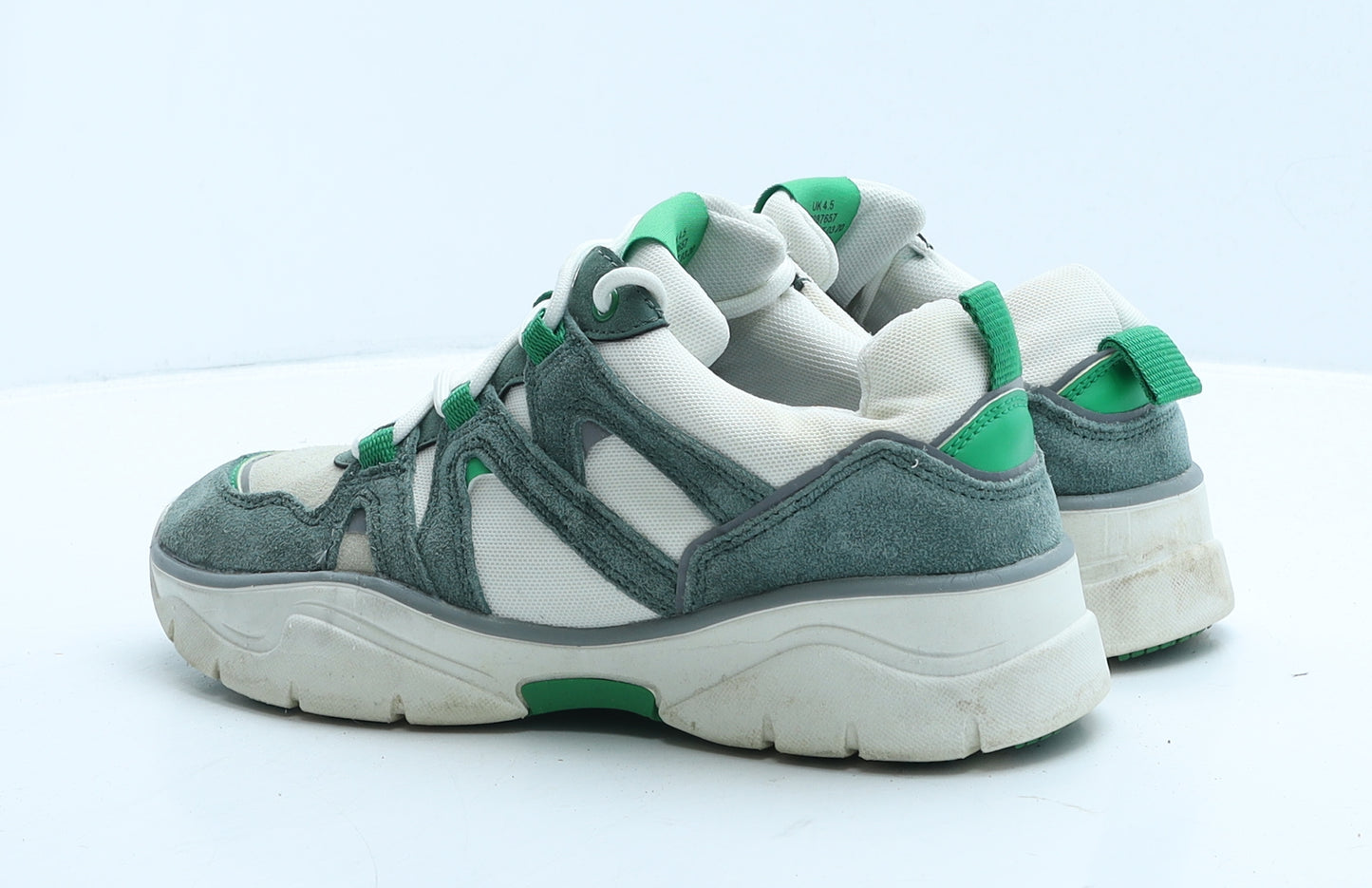 Marks and Spencer Womens Grey Colourblock Suede Trainer UK 4.5