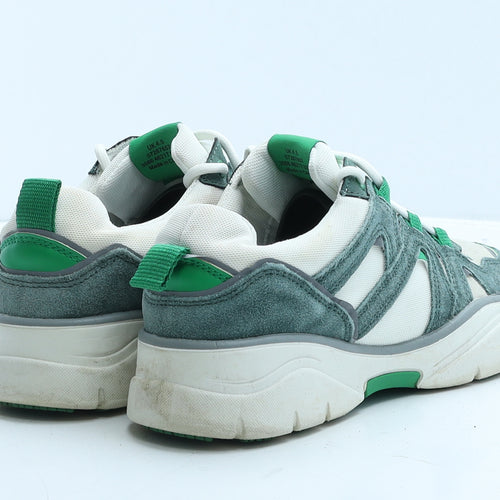 Marks and Spencer Womens Grey Colourblock Suede Trainer UK 4.5