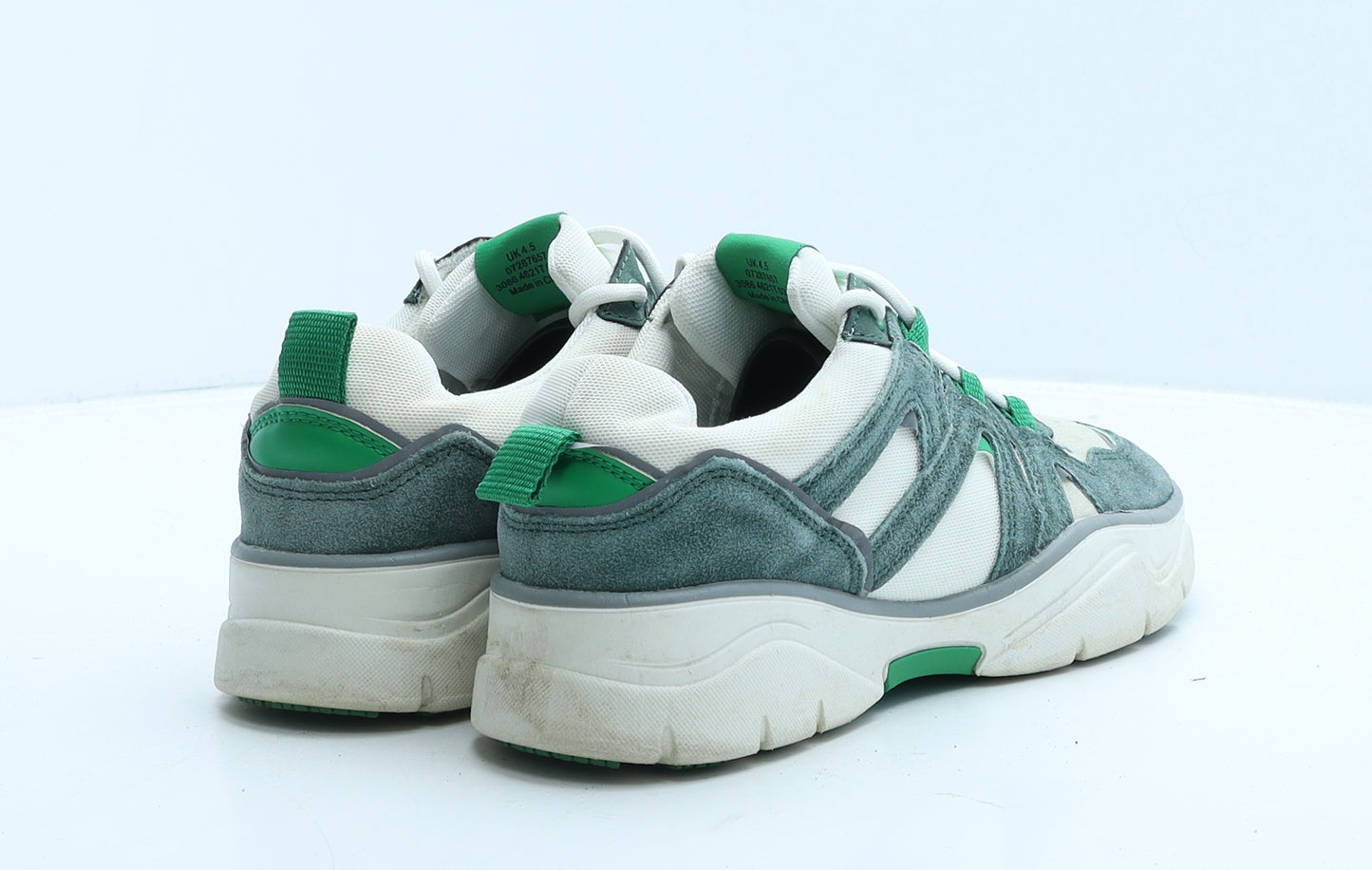 Marks and Spencer Womens Grey Colourblock Suede Trainer UK 4.5